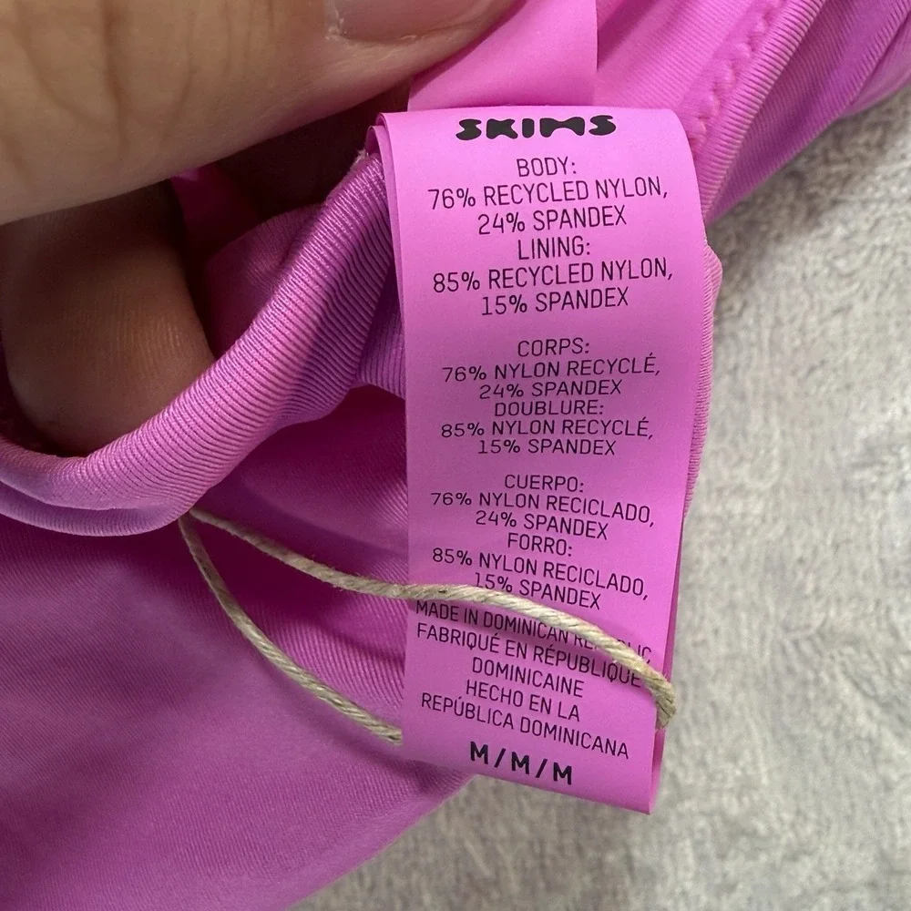 SKIMS Recycled Swim Mid Waist Bikini Bottom Neon Orchid Pink Size M NWT